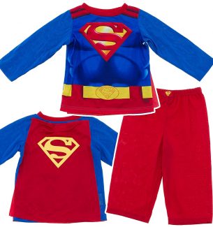 Superman Pajamas With Cape For Toddlers